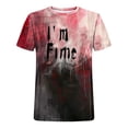 thumbnail image 3 of Camisas de Manga Larga para Hombres Imprimir Blusa de Manga Corta de Cuello Redondo, Camisas de Lino para Hombres, 3 of 3