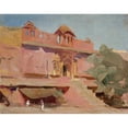 thumbnail image 2 of Jan Ciągliński 14x12 Gold Ornate Wood Frame and Double Matted Museum Art Print Titled - Jaipur - Buildings. from the Journey to India (1907), 2 of 4