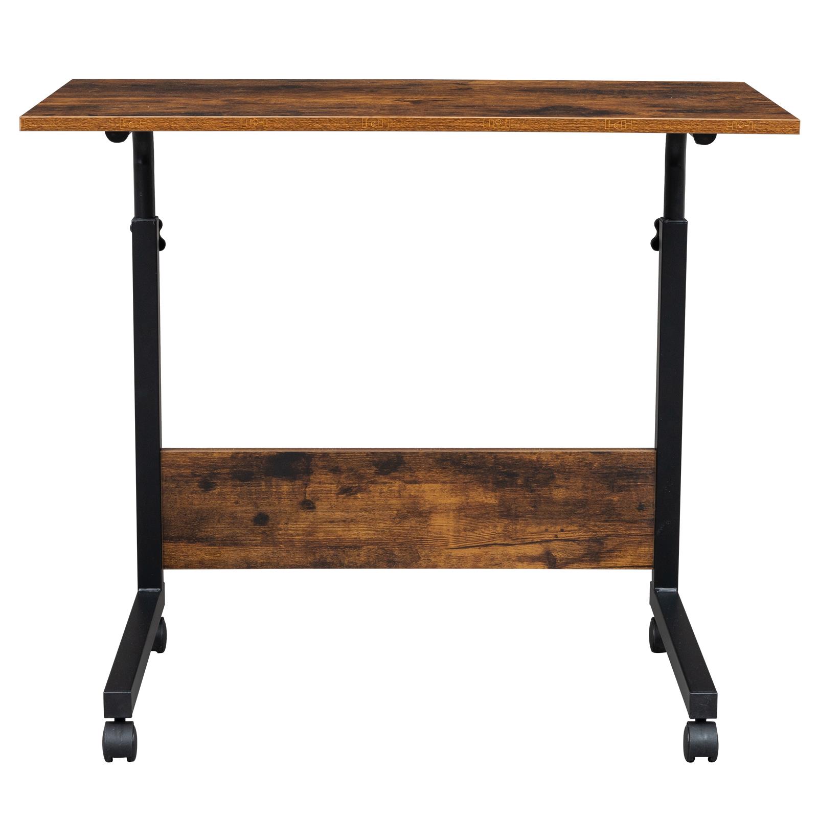 Zimtown Rolling Computer Desk, Brown photo 5