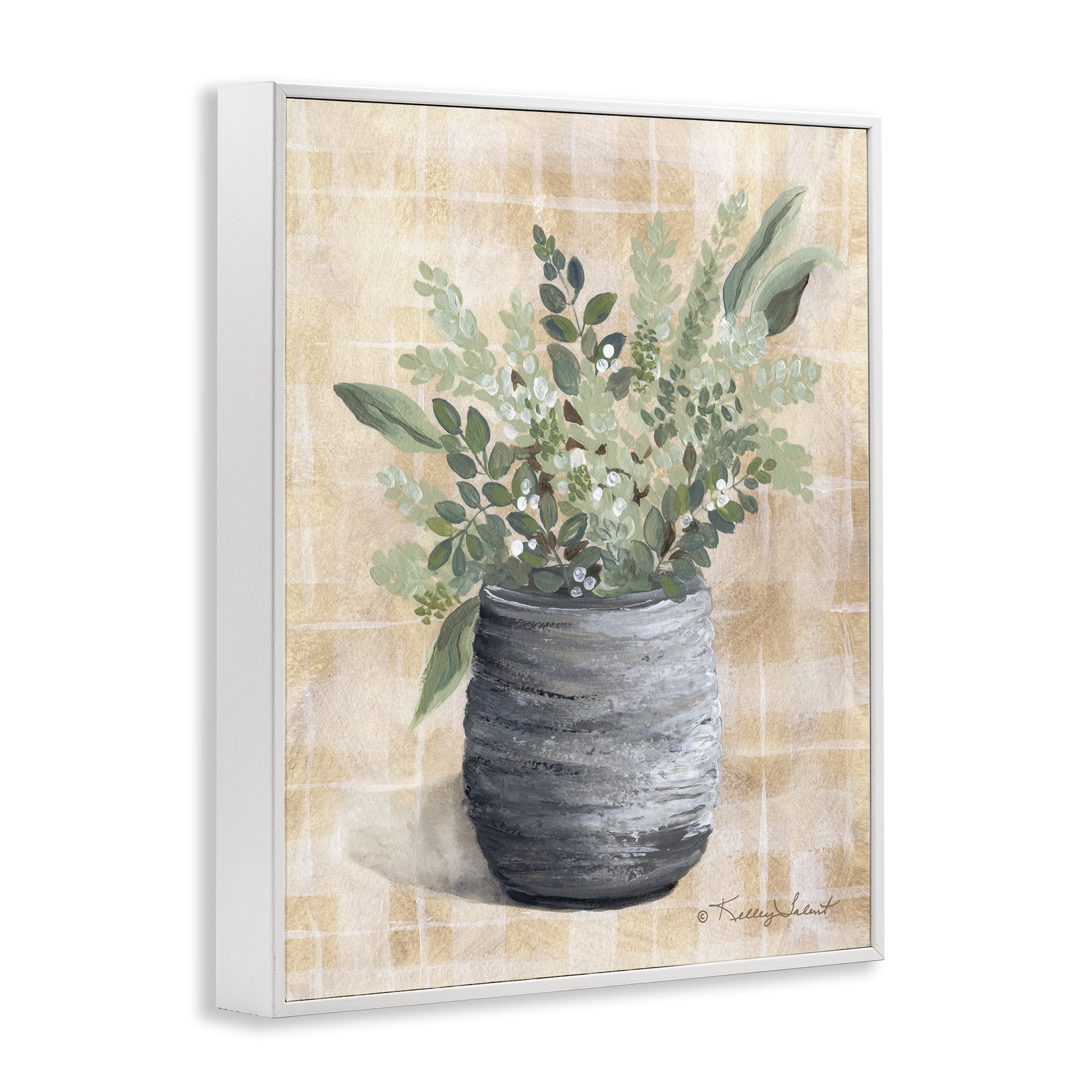 Stupell Industries Botanical Herbs Pottery Botanical & Floral Painting White Framed Art Print Wall Art, 24 x 30