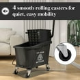 thumbnail image 4 of Resenkos 38 Quart Rolling Mop Bucket with Down Press Wringer on Wheels, Black, 4 of 7