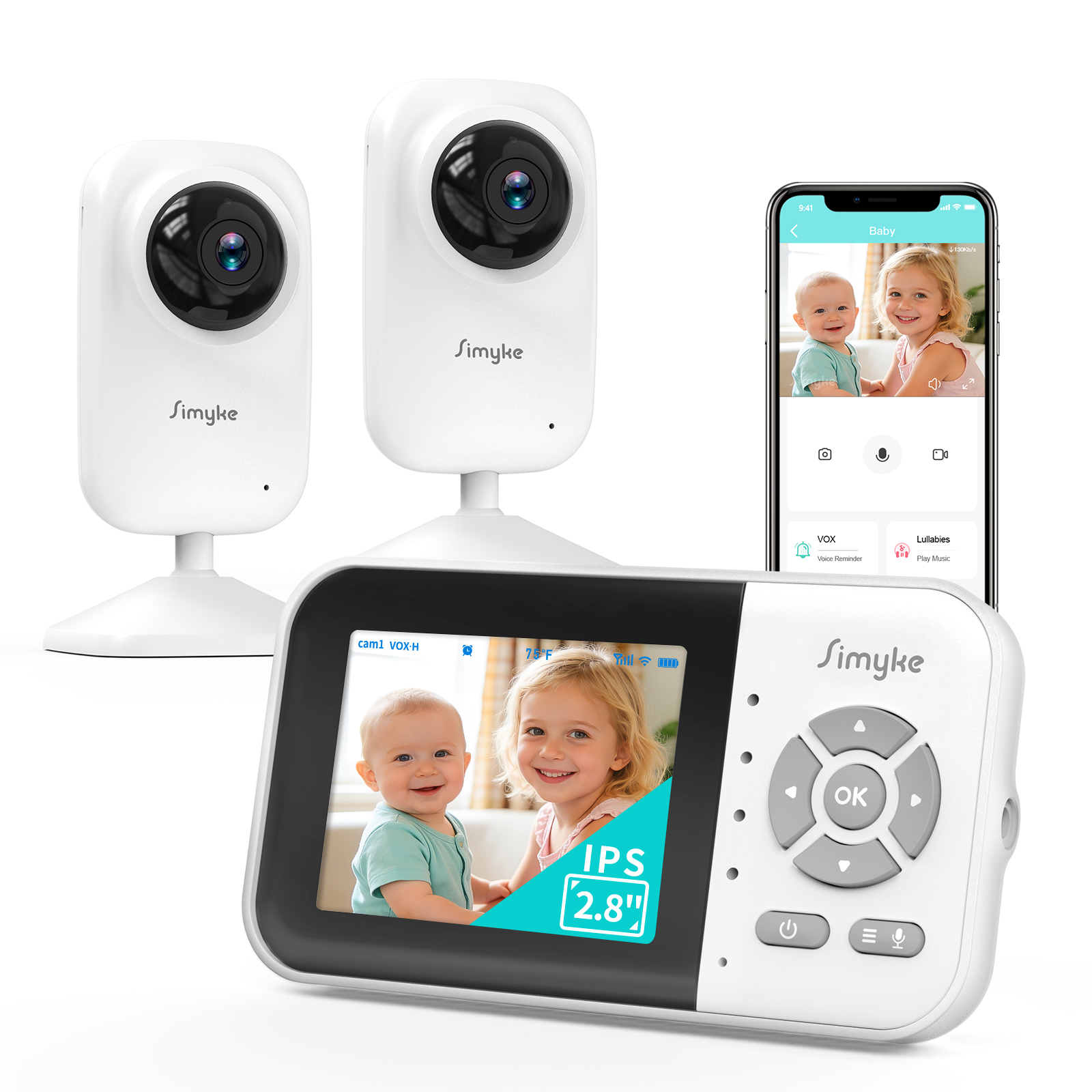 Simyke Dual Camera Video Baby Monitor with 2-Way Audio photo 1