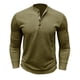 thumbnail image 3 of Blusas y camisas de manga larga con cuello redondo para hombre, blusa informal de moda con bloques de color, manga larga, cuello redondo, blusa de poliéster, algodón y poliéster., 3 of 7