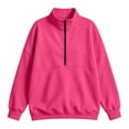 thumbnail image 5 of Ozmmyan Womens Half Zip Sweatshirt for Womens Stand Collar Long Sleeve Oversized Pullover Casual Solid Color Winter Top, 5 of 5