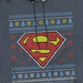thumbnail image 2 of Superman Ugly Christmas Logo Unisex Adult Pull-Over Heather Hoodie,Navy, 2X-Large, 2 of 3