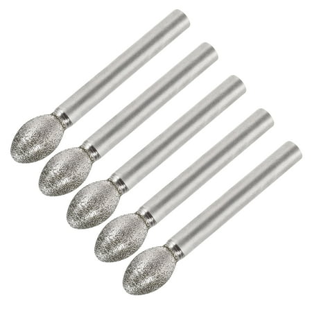 

Diamond Burrs Grinding Drill Bits for Rotary Tool 1/4-Inch Shank 10mm Torch-shaped 150 Grit 5 Pcs