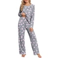 thumbnail image 2 of DreamFish Women's Pajama Set Long Sleeve Top and Pants with Pockets Soft Lightweight Sleepwear Loungewear, 2 of 5