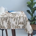 thumbnail image 4 of Brown Flower Table Cloth Waterproof Tablecloths, Vintage Farmhouse Boho Leaf Spring Plant Tablecloth Dining Table Cover for Kitchen Party Tabletop Outdoor, Rectangle Tablecloth 54x108 Inch, 4 of 9