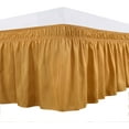 thumbnail image 2 of 600-TC Pima Cotton Universal Wrap Around Bed Skirt Queen (60" x 80") Size, Easy Fit 1-PC Bed Skirt Luxury Fabric 3 Sided Coverage 24" Drop Length, Gold, 2 of 5