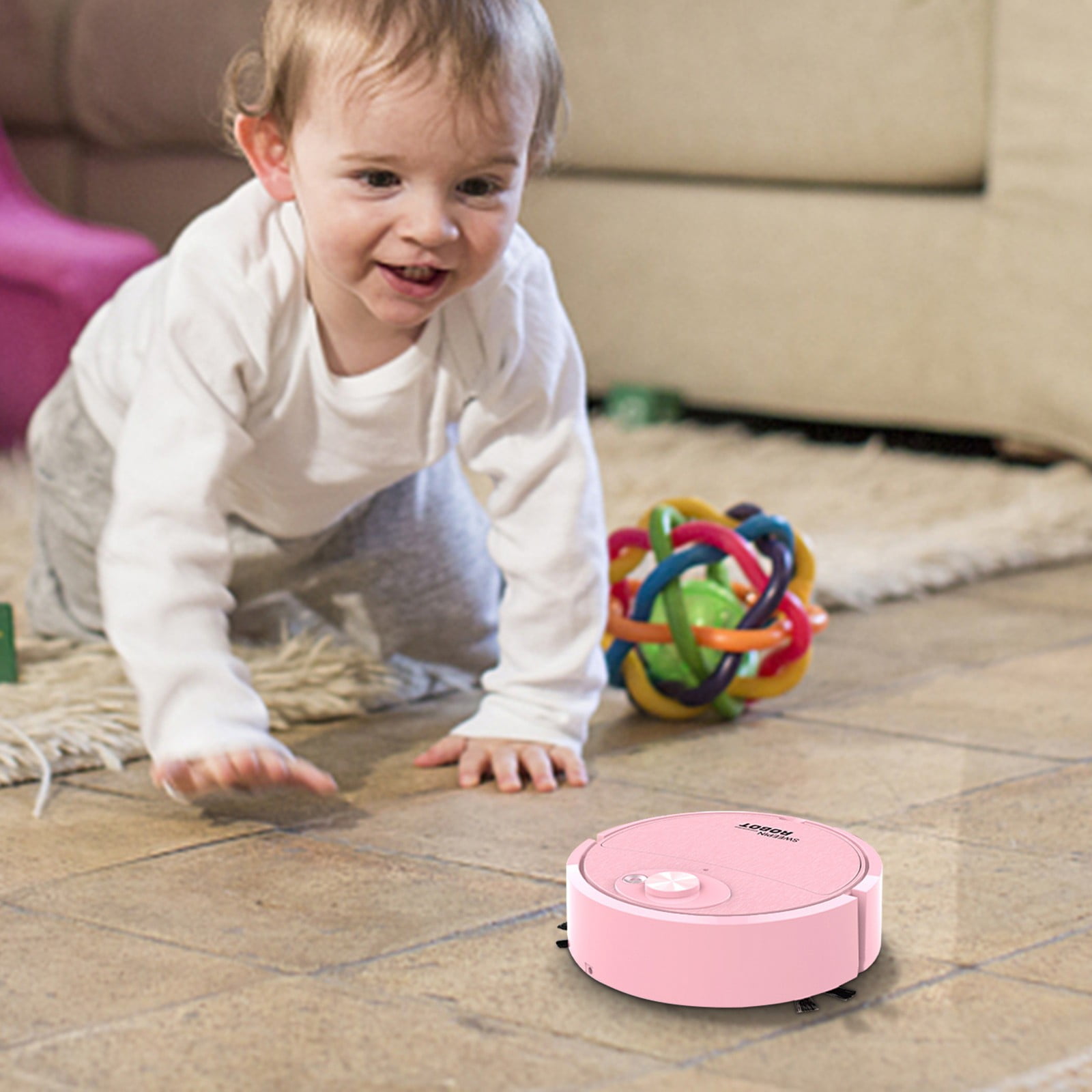 New Kids Holiday Gifts Smart Robot Toy Vacuum Cleaner Auto Floor Cleaning Toy Play with Childrenand Pet