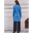 thumbnail image 3 of DARING DIVA Women's Stand Collar Mid-Length Overcoat with Pockets XS Blue, 3 of 6