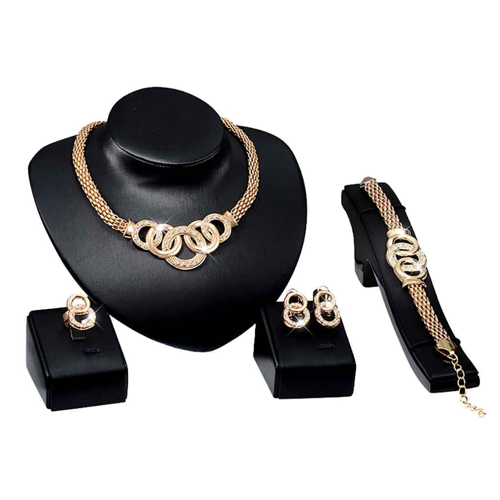 Gold earrings and bracelet set best sale