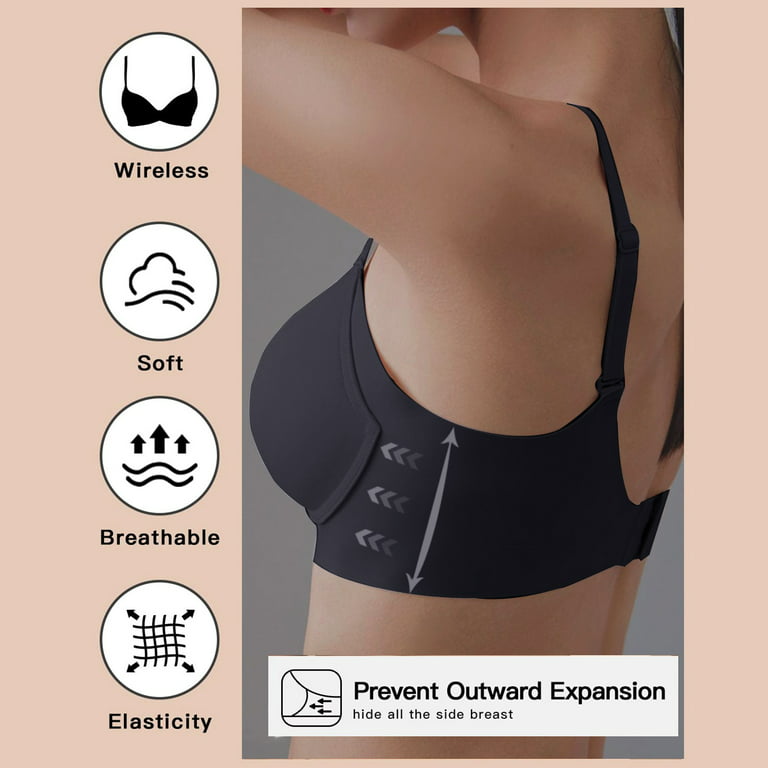 Women's T Shirt Bra With Push Up Padded Bralette Bra Without Underwire  Seamless Comfortable Soft Cup Bra Mesh Sports Bra 