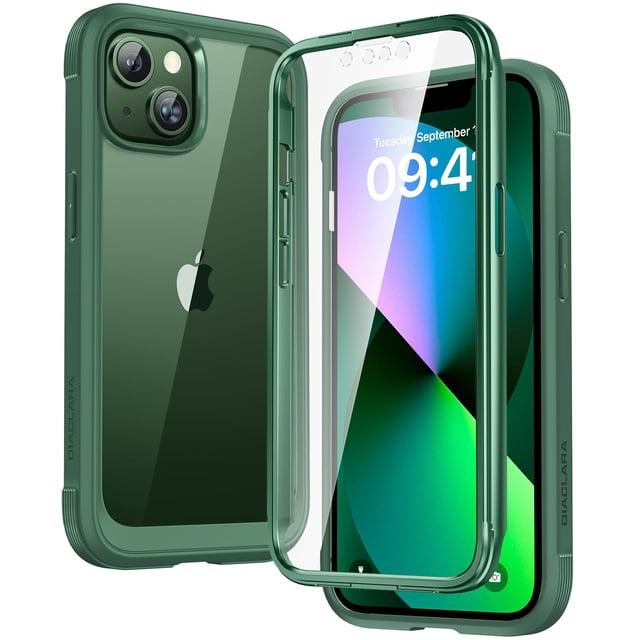 Funda de teléfono Diaclara diseñada para iPhone 13 6.1 (verde)