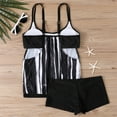 thumbnail image 2 of Sksloeg Tankini Bathing Suits for Women Plus Size Print Tummy Control Tankini Two Piece Bathing Suits,Black XXL, 2 of 5