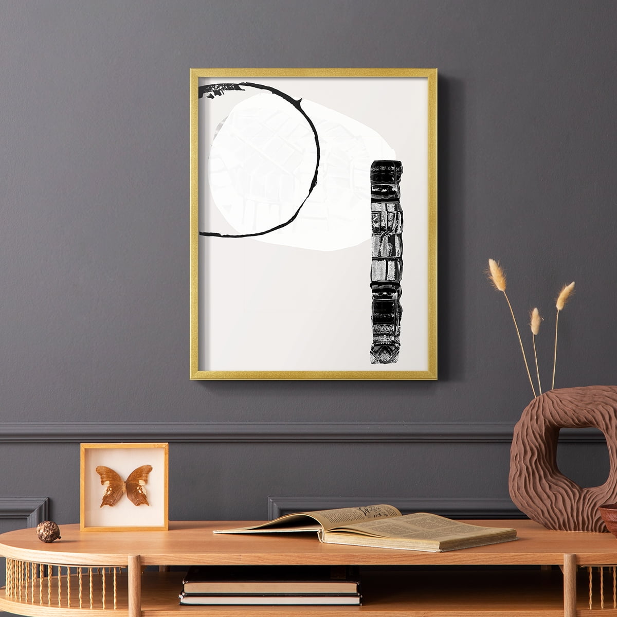 Zen Shapes II Framed Print - Solid Wood in Single Picture Frame Solid Wood 2 Framed Print