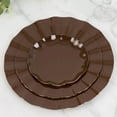 thumbnail image 6 of Balsa Circle 10 Brown 6" Round Disposable Salad Dinner Plastic Plates Gold Wavy Trim Wedding Party Tableware, 6 of 8