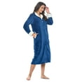 thumbnail image 2 of Casual Nights Women's Full Front Zip Up Plush Fleece Robe Housecoat, 2 of 5