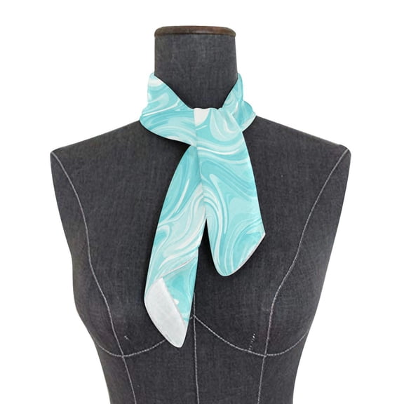 Square Scarf 24x24 Inch Light Blue Smooth Lines Silky Satin Sun Protection Neck Scarf for Women Multi-Purpose Head Wrap Bandana for Hair Bag Decoration