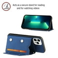 thumbnail image 6 of Dteck for Apple iPhone 14 Pro Wallet Case with Card Holder, PU Leather Kickstand Card Slots Case, Double Magnetic Clasp and Durable Shockproof Cover, Blue, 6 of 6