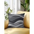 thumbnail image 2 of Outdoor Pillows Waterproof, Black Grey Ombre Bedding Throw Pillows with Insert for Couch Sofa Bed, Modern Abstract Moire Art Geometric 16x16 Inch Pillowcases Decorative Camping Patio Pillow Set of 1, 2 of 8
