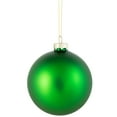 thumbnail image 4 of Northlight 2-Finish Glass Ball Christmas Ornaments - 4" (100mm) - Green - 4ct, 4 of 9