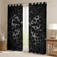 thumbnail image 2 of jejeloiu Cute Bow Ribbon Curtains Pack of 2 (42x84 Each),Cheetah Pattern Bowknot Curtains Blackout,Gray Black Bedroom Curtains For Girls Kids,Ultra Soft Home Decor, 2 of 6