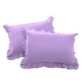 thumbnail image 2 of 2 Piece Ruffle Solid Lilac European Pillow Shams, (European 24x24 Pillow Cover), 100% Egyptian Cotton, 800 Thread Count, European Size, 2 of 3