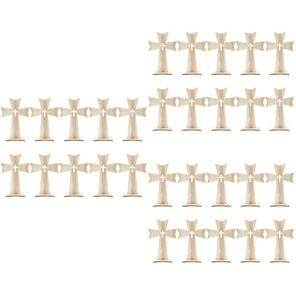 30 pcs  Wooden Cross Ornaments Wooden Cross Catholic Wood Crosses for Crafts