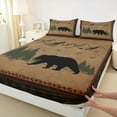 thumbnail image 3 of Homewish Rustic Bear Animal Twin Sheet Sets for Adult, Hippie Woodland Wildlife Twin Fitted Sheet, Countryside Style Flat Sheet, Ultra Soft Bedroom Decor, 3-Piece, 3 of 7