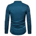thumbnail image 4 of Fesfesfes Long Sleeve Shirt for Men Casual Solid Stand-up Collar Variable Sleeve Pullover Length Long Sleeve Shirt Blouse Sale on Clearance, 4 of 4