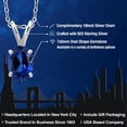 thumbnail image 2 of Gem Stone King 0.90 Ct Oval Blue Created Sapphire 925 Sterling Silver Pendant With Chain, 2 of 6