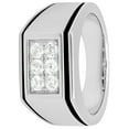 thumbnail image 2 of Mens Sterling Silver with Black IP Cubic Zirconia Cluster Ring, 2 of 5