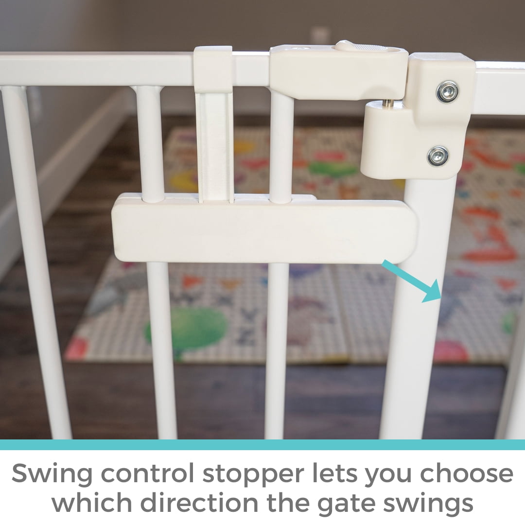 Toddleroo by North States StepSafe Auto-Close Gate for Toddlers and Babies, White