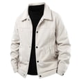 thumbnail image 2 of Corduroy Jacket Men Long Sleeve Loose Casual Button Down Collared Coat with Pockets Fall Winter Outerwear, 2 of 5