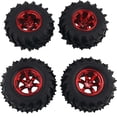 thumbnail image 3 of LINLIN 4PCS 1/10 RC Monster Truck Wheel and Tire Set,125MM Rubber Tyres and 6 Spoke Plastic Wheel Rims Parts for Traxxas HIMOTO HSP HPI SCX10 TRX4 Tamiya Kyosho Buggy Crawler Car, 3 of 6