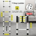 thumbnail image 2 of Huisuilinss Telescopic Ladder,6.6FT Aluminum Telescoping Ladder with Non-Slip Feet, Portable Multi-Purpose Extension Ladder for Home, RV, Loft, Outdoor Work,330lb Capacity, 2 of 7