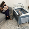 Monbebe Willow Rocking Play Yard with Full Size Plaid