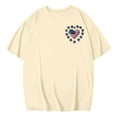 thumbnail image 3 of UVEASISHA Oversized Cotton T-shirts for Women 4th of July Patriotic Shirts Stars and Stripes Graphic Tee Independence Day Casual Street Tops Beige XXL, 3 of 6