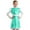Mint Green-A, variant on Kids Girls 2Pcs Alien Outer Space Dance Sets Metallic Long Sleeve A Line Dress Headband Silver 8