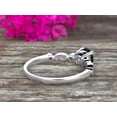 thumbnail image 5 of 1.50 Carat Art Deco Style Round Black Diamond Moissanite With Moissanite Diamond Ring on 10k White Gold Vintage Style, 5 of 5