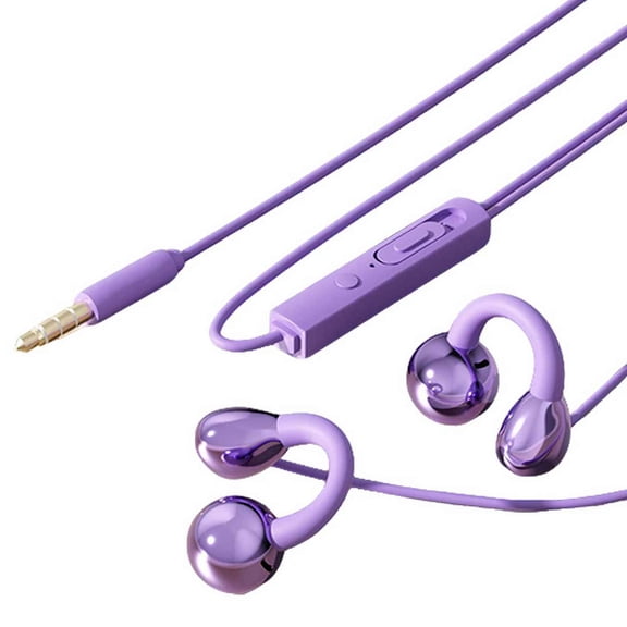 Clip-On Wired Earbuds, Over-Ear Headphones, Ergonomic Sports Earphones for Running Gym Workout, Universal