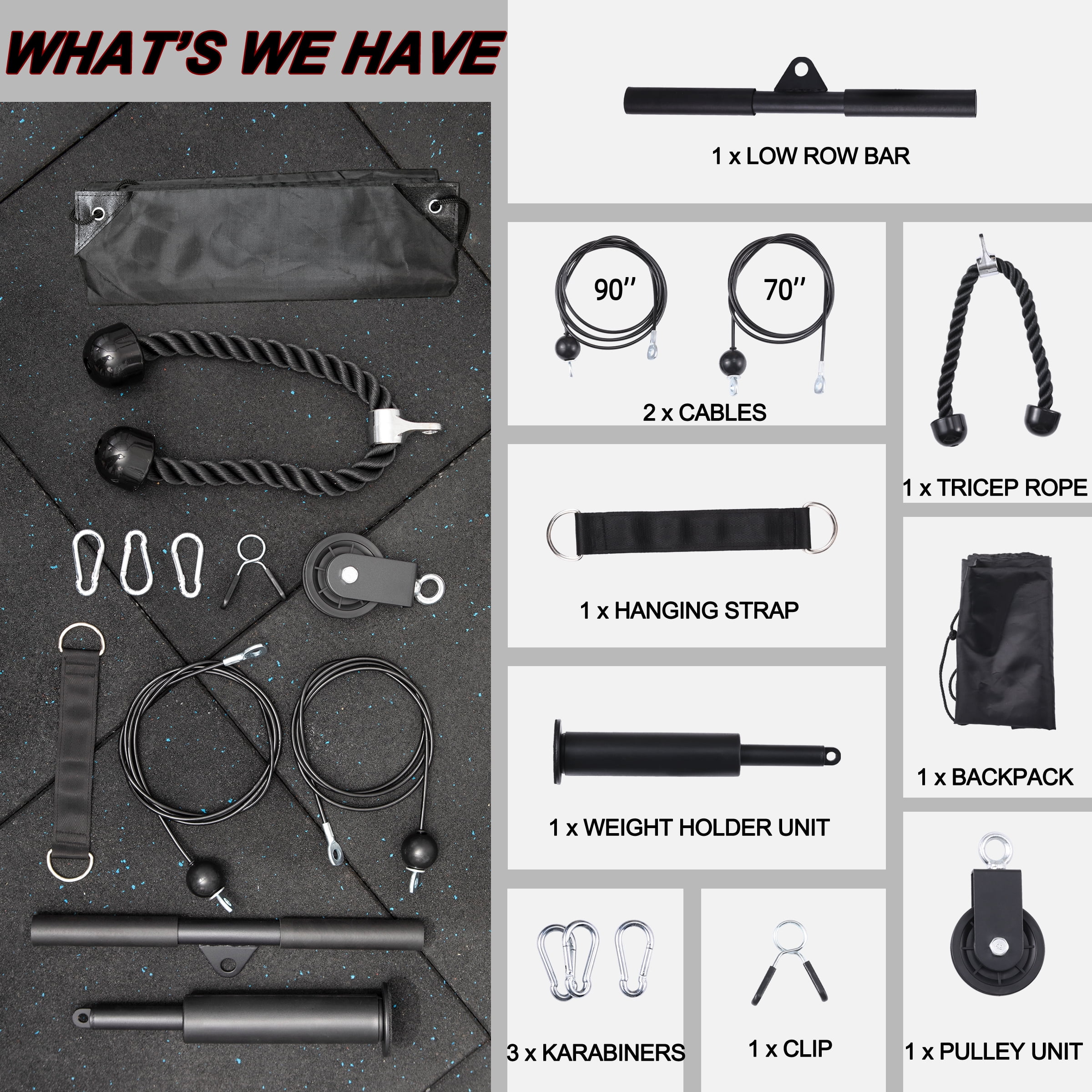 AOWINNOX Cable Pulley System, LAT and Lift Pulley Unit, Cable Crossover Accessories