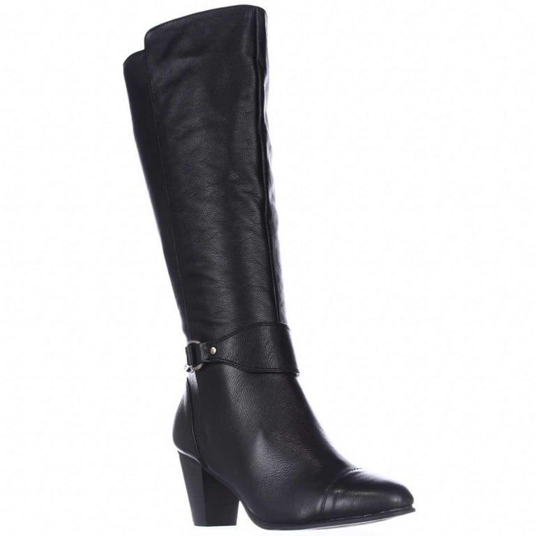 Womens G.B. Cagney Wide Calf Knee High Fashion Boots Black Walmart
