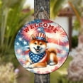thumbnail image 4 of Shiba Inu Patriotic Welcome for 4Th of July Independence Day Round Wood Sign Shibas Dog Lovers Gifts Idea Hanging Wall Home Decor - 00010, 4 of 5