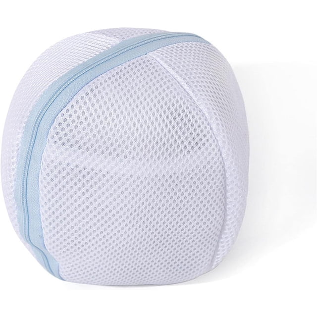 Xiao Hua Bolsa de lavandería plegable de 2 piezas, bolsa para lavar sujetadores, antideformación, para ropa interior, con cremallera protectora (azul)