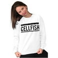 thumbnail image 4 of Ex Was Cellfish Selfish Cell Phone Women Plus Size Crewneck Sweatshirt Brisco Brands 2X, 4 of 5