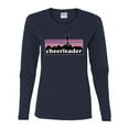 thumbnail image 2 of Wild Bobby Cheerleader Silhouette Girl Sports Women Graphic Long Sleeve Tee, Navy, Small, 2 of 5
