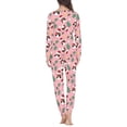 thumbnail image 4 of Conjunto de pijama de dos piezas para mujer, traje de camisón de manga larga con patrón navideño, Jersey informal, pantalón, ropa de dormir con estampado a pedido, 4 of 4