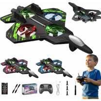 Yippzo Skyriders RC Jet - Rc Stunt Fighter Jet Toy,Christmas Remote Control Airplanes RC Planes with 360° Flips & LED Lights,Foam Remote Control Airplanes